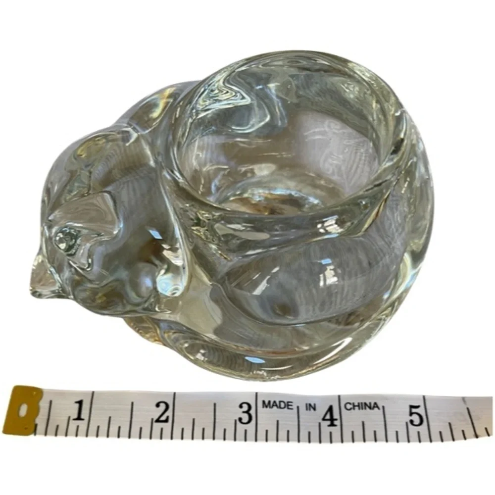 Vintage Indiana Glass Company Cat Votive / Tea Light Holder